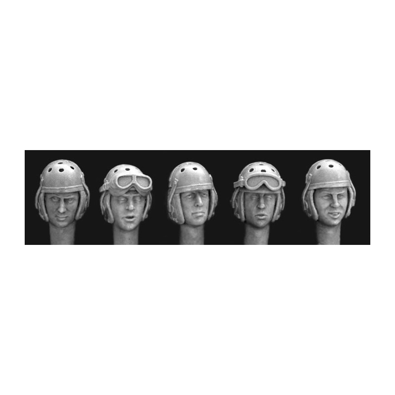 heads in WW2 US tanker helmet